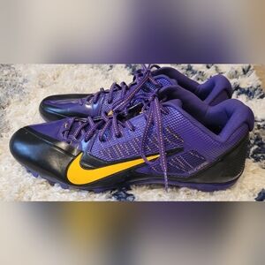 NIKE Alpha Pro Cleats Size 16 Purple Yellow Black "Minnesota Vikings"